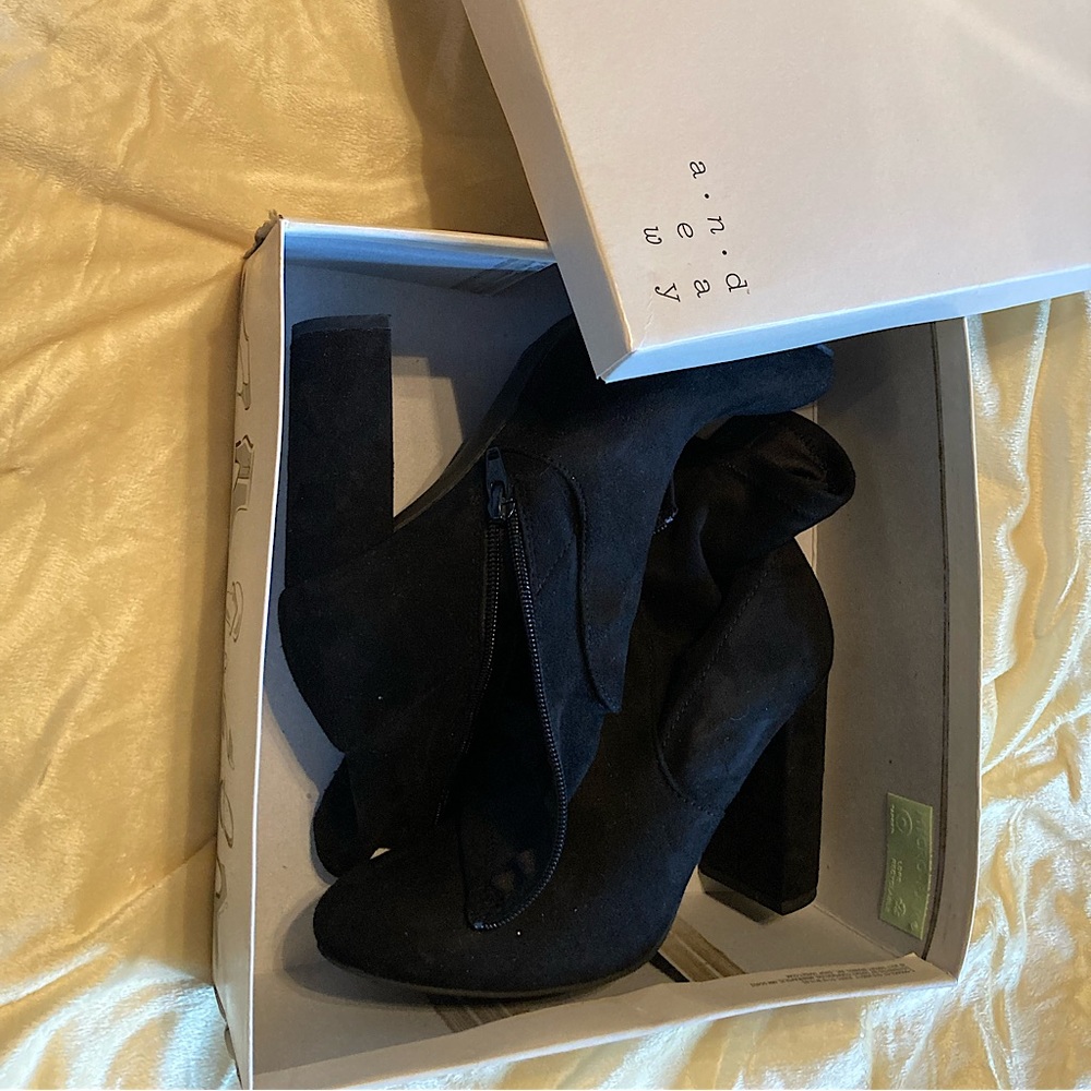 Black suede boots